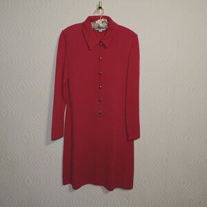 ST JOHN KNIT sz 10 Pink Dress Santana Knit Vintage